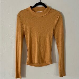 We The Free Yellow Long Sleeve Top Open Back Cotton